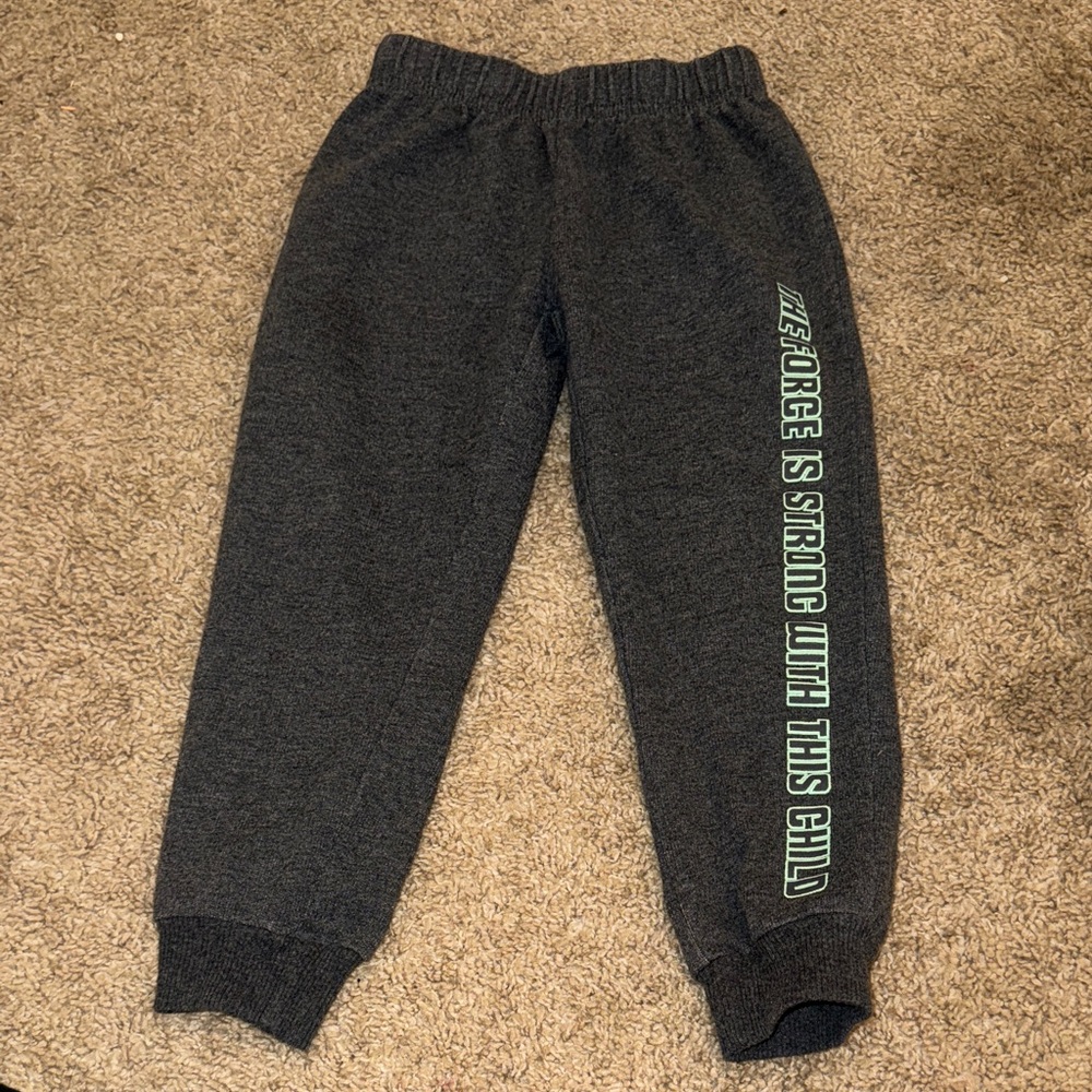 Star Wars Kids Charcoal Joggers with Green Text